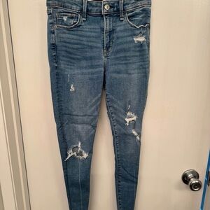 Abercrombie & Fitch Light Blue Distressed Skinny Jeans